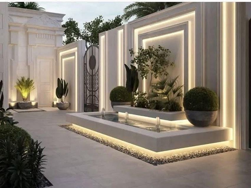 Modern outdoor landscaping project by Growscape Dubai