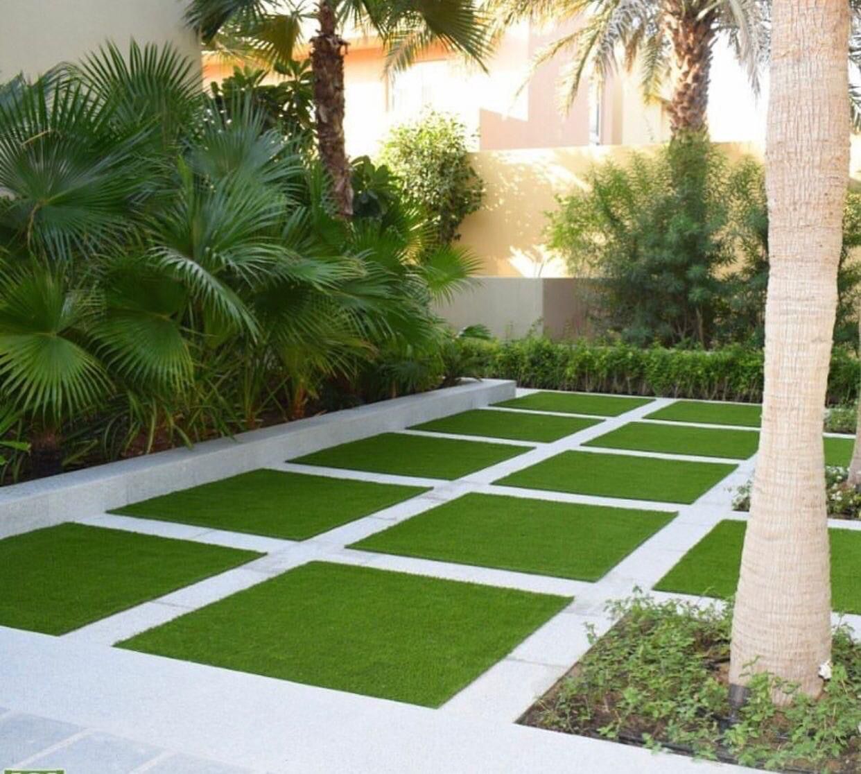 Outdoor landscape design and planting in Dubai