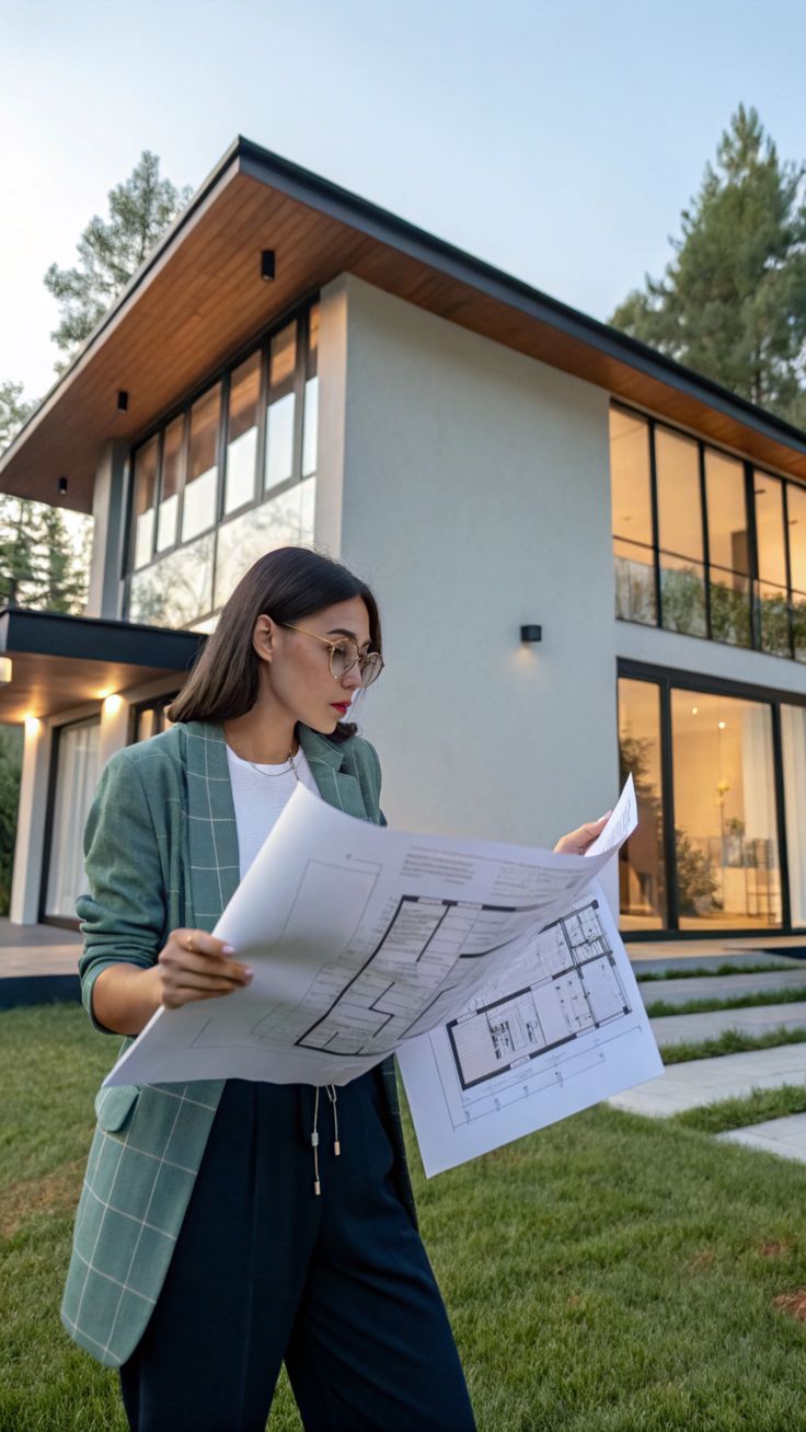 Landscape architect planning outdoor design for UAE villas